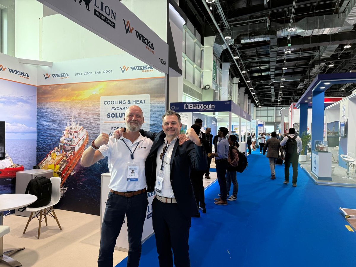 Dann Caffa and Atle Falk (CCO at NGP) at Weka Marines stand in ADIPEC