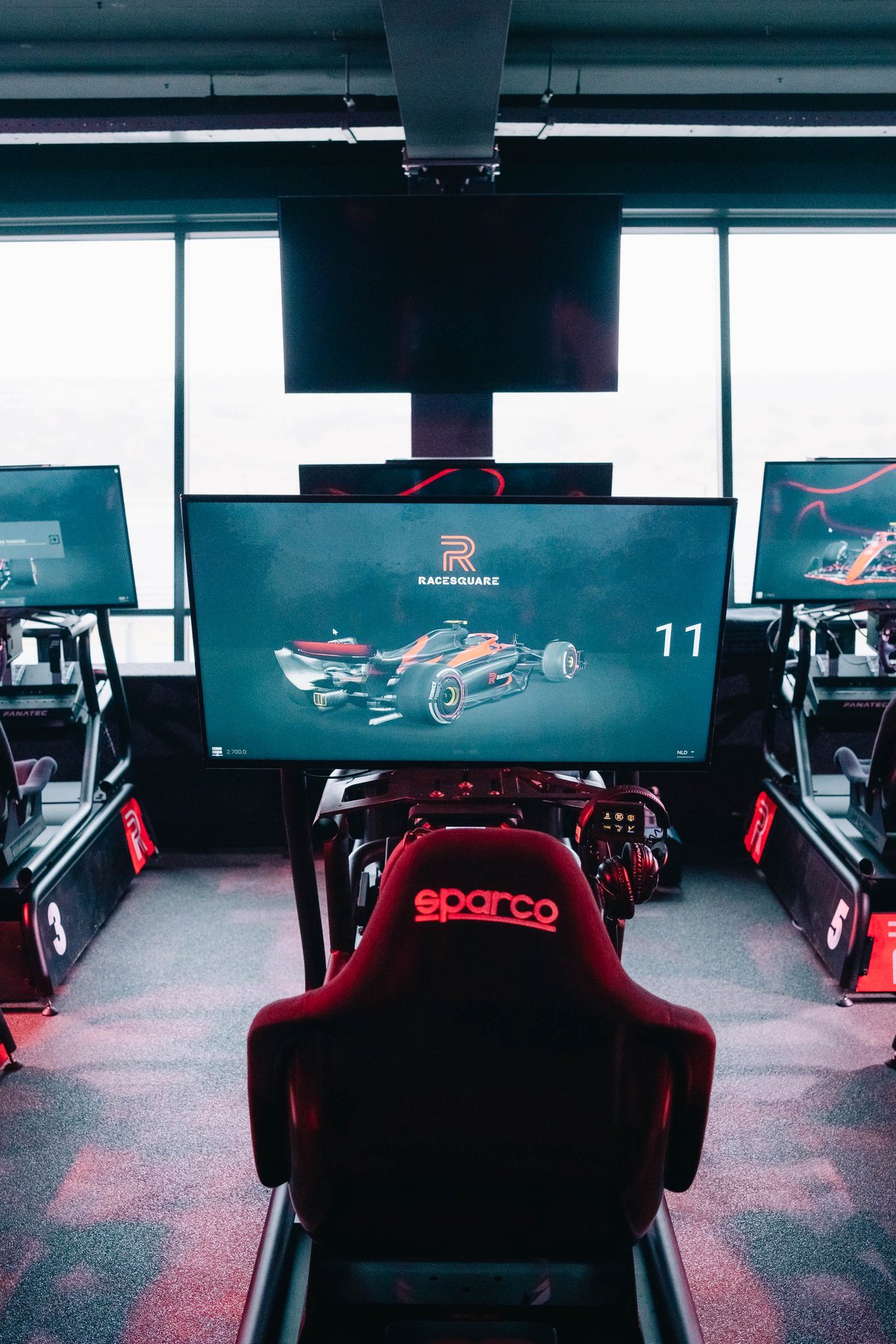 Formula 1 simulator view of setup - NGP teambuilding