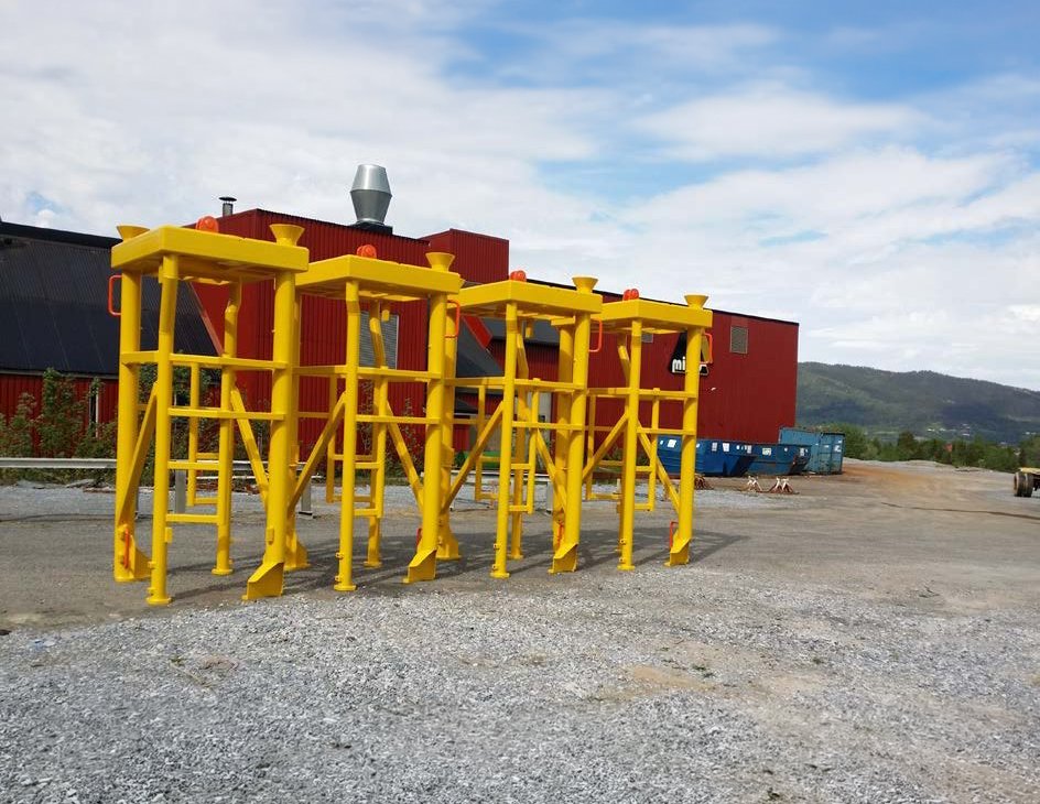 Frames in fresh paint - outside Miras Solutions facilities