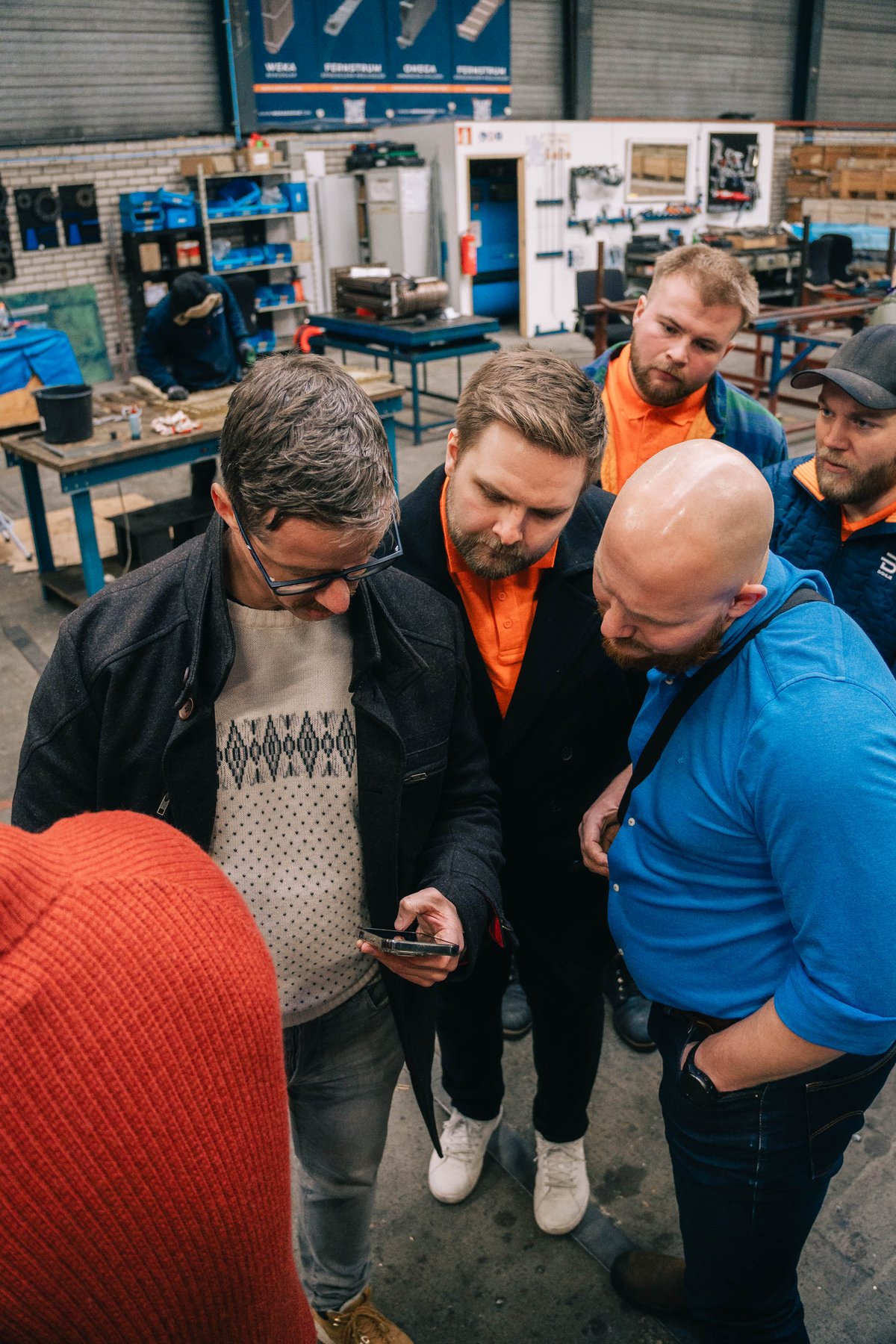 Krister, Sindre, Barry and Jimmy in Wekas facility