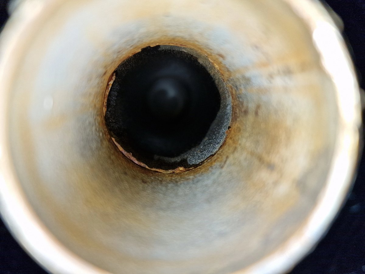 Close up of pipe, during inspection on MF Lurøy
