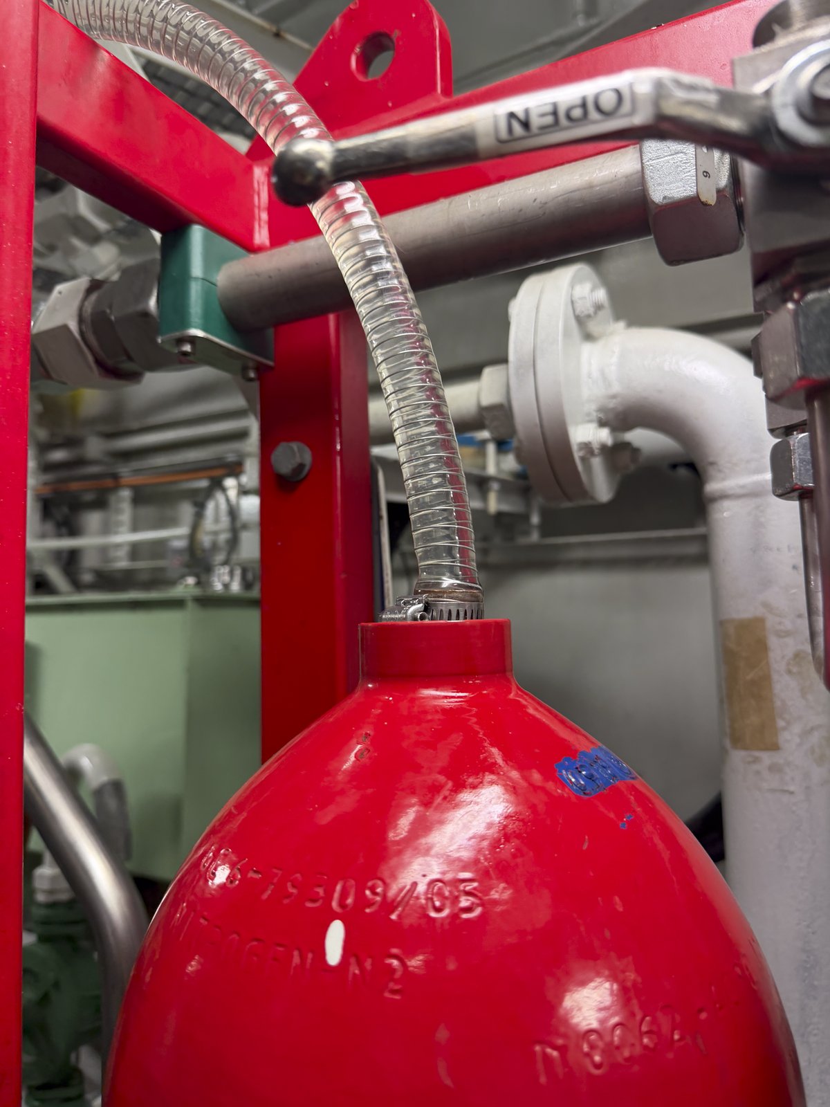 Tube inserted in foam tank