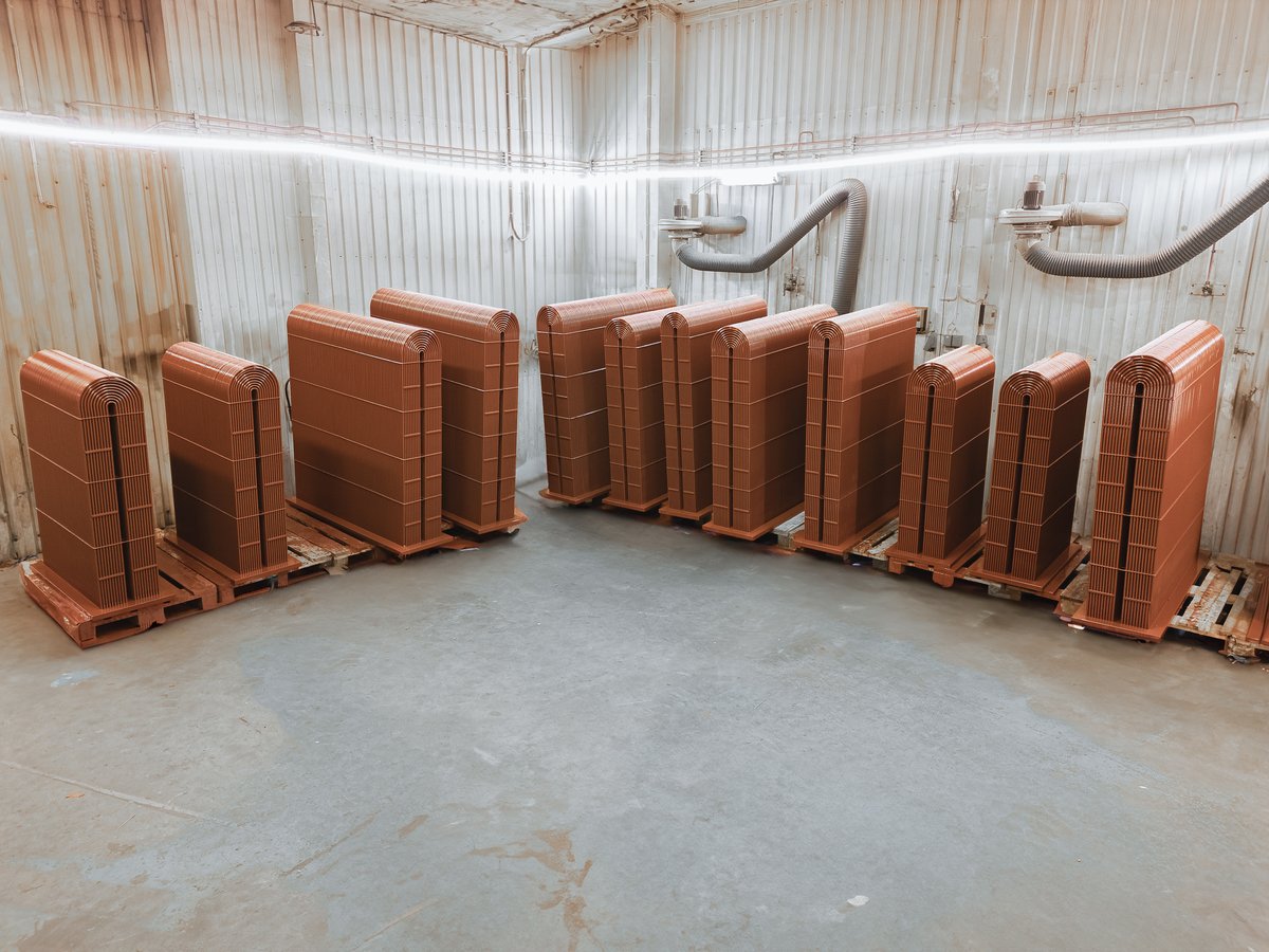 Cleaned box coolers, ready for customer