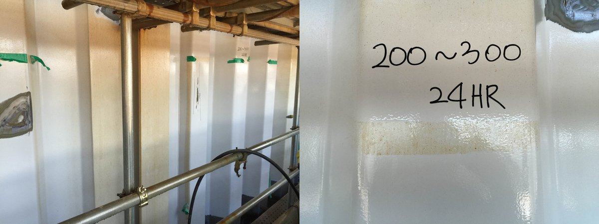 Test patches on surfaces with exposure times